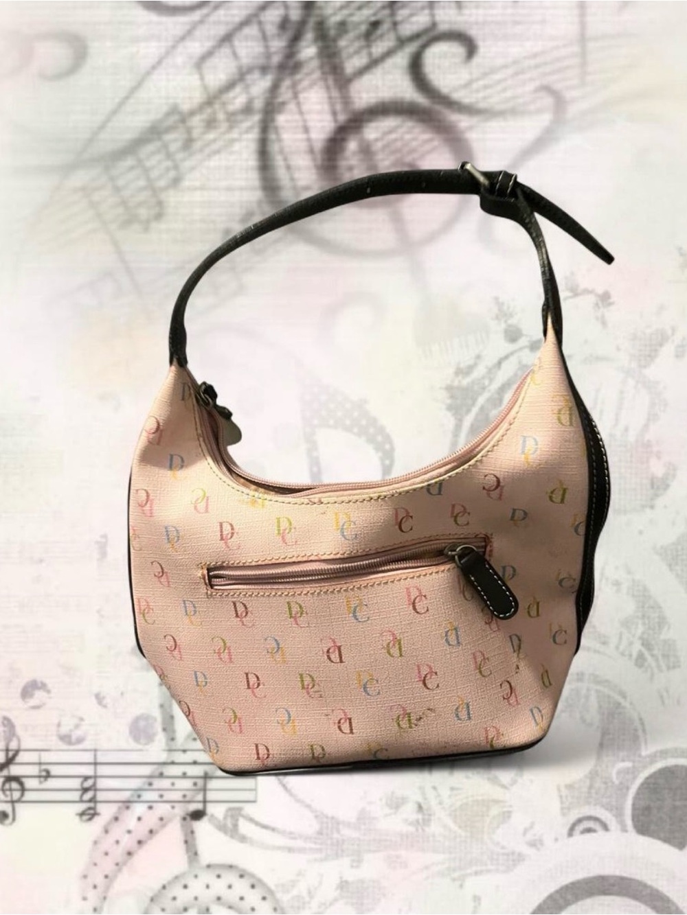 Dog&Cat Pink Shoulder Bag with Multicolor ‘DC’ logo pattern